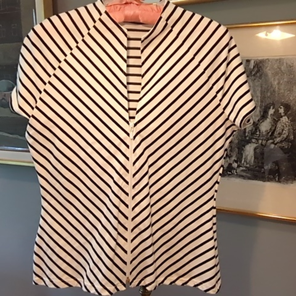 Rayure Paris blouse with front zipper, size 42